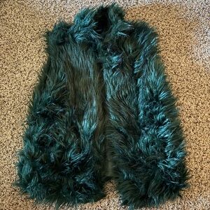 Y2K Green Fur Vest